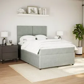 vidaXL Boxspringbett 140 x 200 cm Hellgrau