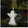 MARELIDA LED Kerze Engel Gartenfigur Grabdeko 3D Flamme 18cm Timer Batterie f. Außen weiß