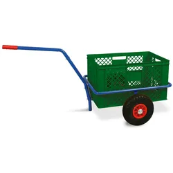 BRB Handwagen mit Kunststoffkorb 600x400x320 mm, grün, Tragkraft 200 kg