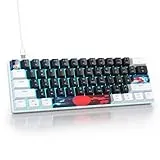 SOLIDEE mechanische Gaming Tastatur 60 Prozent,61 Tasten mit Lineare rote Schalter,kabelgebundene mechanische Tastatur mit LED-Hintergrundbeleuchtung,kompakte Tastatur,für PS5/PS4/Xbox(61 Black)