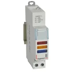 Legrand 412935 Meldeleuchten CX3, LED, 3 Phasen-Kontrolle (Rot-Gelb-Blau), 230/400 VAC, 1TE 1