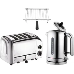 Dualit Frühstücksset inkl. 4er Toaster + 1,7 L Wasserkocher und Brötchenaufsatz