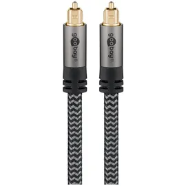 goobay Toslink-Kabel Toslink Stecker auf Toslink Stecker 2 m Schwarz/Silber