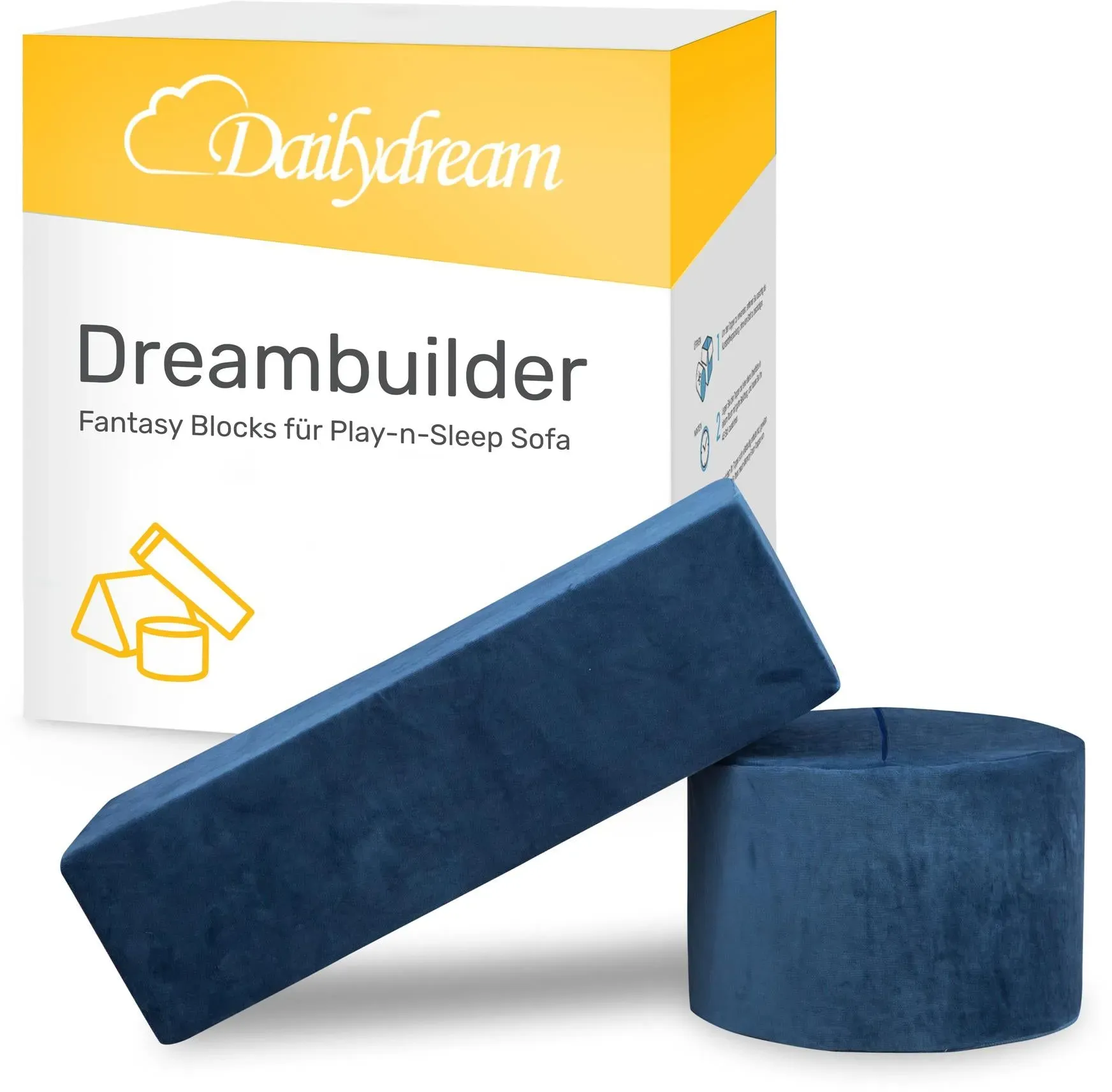 Fantasy Blöcke – Erweiterung für das Dailydream Spiel- und Schlafsofa, Blau