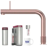 QUOOKER Wassersprudler Quooker Wasserhahn Front Kupfe Rosé PRO3 Heißwasser CUBE & CUBE Filter, mit BieTal Trinktasse