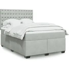 vidaXL Boxspringbett 140 x 200 cm Hellgrau