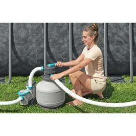 BESTWAY Winterfestes Frame Pool APX365 Komplett-Set mit Sandfilteranlage 549 x 274 x 132 cm marmor-optik eckig
