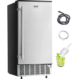 Vevor Unterbau Eismaschine Eisbereitrer Eiswürfelbereiter 36 kg/Tag Unterbau-Eismaschine mit umkehrbarer Tür aus Edelstahl, Eismaschine für gewerbliche Privatküchen, elektrische Entwässerung