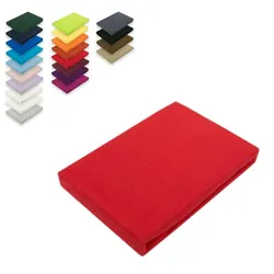 EXKLUSIV HEIMTEXTIL Topper Jersey Spannbettlaken  90x190 - 100x200 cm Rot