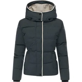 Ragwear Damen, Wasserdichte Steppjacke mit abnehmbarer Kapuze Gleama Melange YOUMODO Dark Grey Gr. S - S
