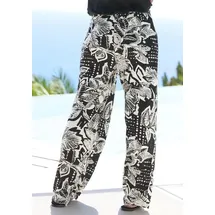 VIVANCE Palazzohose Damen schwarz-creme bedruckt Gr.34