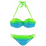 VENICE BEACH Bügel-Bandeau-Bikini, im trendigen Streifen-Look, grün