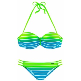 VENICE BEACH Bügel-Bandeau-Bikini, im trendigen Streifen-Look, grün