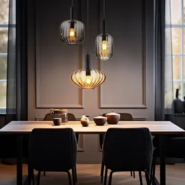 GLOBO Pendelleuchte Hängelampe Esszimmerlampe 3-Flammig Glas Deckenleuchte Designlampe