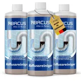 ABACUS® Abflussreiniger & Rohrreiniger, Rohrfrei, Abflussfrei – entfernt Haare und Ablagerungen in Rohren und Abflüssen – Abflussreiniger 3x 1000 ml (7596)