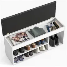 komto Schuhbank 100 x 48 x 32 cm weiß / weiß