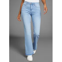 Weite Jeans, Flare Weite Jeans High Waist, Gr. 50 - N-Gr, bleached, , 89147921-50 N-Gr