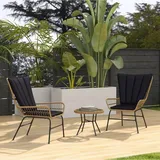 Okwish Gartenmöbel Set 3-tlg. Schwarz