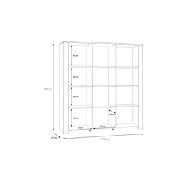 Höffner Highboard ¦ weiß ¦ Maße (cm): B: 151 H: 160 T: 42.0