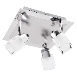 COB 15 Watt LED Decken Wand Beleuchtung Schlafzimmer silber Glas Leuchte  761050-3