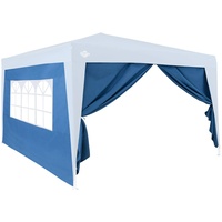 Deuba® 2er Set Seitenwände je Seite 3x2 m Wasserabweisend Seitenfenster Reißverschluss Haltbänder Pavillon Faltpavillon Gartenzelt Partyzelt Blau 6x3m