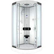 AcquaVapore D46-00T1 Komplettdusche mit Schiebetür 80 x 80 cm Weiß Sicherheitsglas D46-00T1-EC