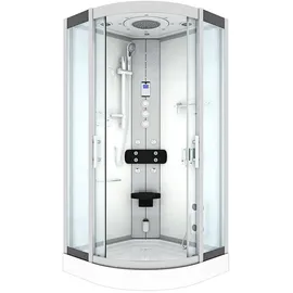 AcquaVapore D46-00T1 Komplettdusche mit Schiebetür 80 x 80 cm Weiß Sicherheitsglas D46-00T1-EC