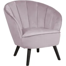 Beliani Sessel DALA Samtstoff 70 x 80 x 70 cm Rosa mit Holzbeinen