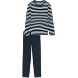 SCHIESSER Damen, Pyjama, Schlafanzug lang, Blau, 42