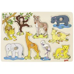 Goki Steckpuzzle Afrikanische Tierkinder  57829