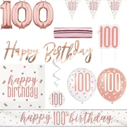 100. Geburtstag Deko roségold Party Dekoration Set Frau Set Geburtstagsdeko Jubiläum