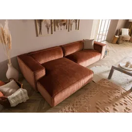 MASSIVMOEBEL24.DE Eckcouch Cord 2-Sitzer Rot