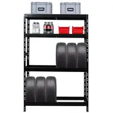 Proregal Reifenregal Stahl 180 x 120 x 40 cm schwarz für 12 Reifen mit 2 Fachböden