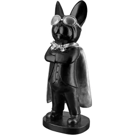 Casablanca by Gilde Casablanca Deko Figur Skulptur Hund mit Brille Umhang - Dekoration Wohzimmer - Farbe: Schwarz - Höhe 34 cm