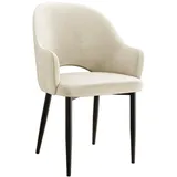 MIRJAN24 Stuhl Rosa (1 Stück), Beine aus Metall, 60x56x87 cm beige