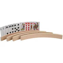 Philos Philos-Spiele Spielkartenhalter aus Holz, 4er Set, ohne Spielkarten, 35 cm