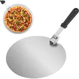 Pizzaschieber aus Edelstahl – runder Pizzaschieber – robuster Pizzaschieber aus Metall – für Pizza, Gebäck, Teig, Brot, Kuchen usw. – 1 Stück