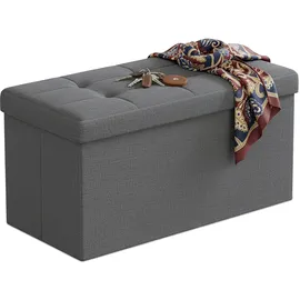 Relaxdays Sitzbank Truhenbank Dunkelgrau 76 x 38 x 38 cm