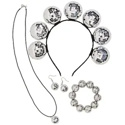 Set "Disco-Kugel", silber, 5-teilig