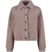 URBAN CLASSICS Ladies Short Sherpa Button Winterjacke | Rosa