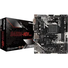 ASRock B450M-HDV R4.0 Micro ATX Mainboard AMD B450 Sockel AM4