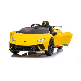 TPFLiving Elektro-Kinderauto Lamborghini Huracan gelb - Kinderauto - Elektroauto - Kinderfahrzeug mit Multifunktionslenkrad mit Musik Effekten - L...