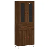 vidaXL Highboard, Braun Eichen-Optik 69,5x34x180 cm Holzwerkstoff