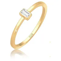 Elli Premium Verlobungsring Topas Weiß 925 Sterling Silber goldfarben 52 mm