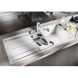 Blanco Metra 6 S-F links Flächenbündig silgranit softweiß Handbetätigung 990 x 490 mm