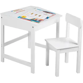 roba Kinderschreibtisch Schulpult 55 x 58 x 49 cm lackiert weiß