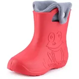 Ladeheid Eva Kinder Jungen Mädchen Gummistiefel Regenschuhe gefüttert Regenstiefel Gummischuhe LA-CA-04 (Koralle/Grau, 22/23 Eu) - 22/23