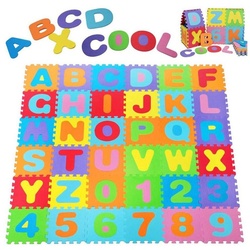 Houhence Puzzlematte Puzzlematte Kinder-Puzzle-Spielmatte aus EVA, mit Alphabet und Zahlen bunt