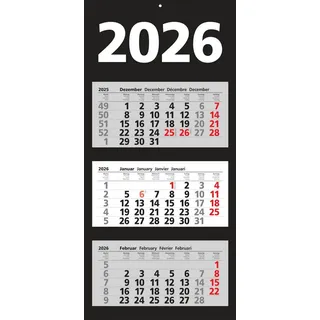 Adina 2026 Adina Wandkalender Dreimonatskalender mit Tagesanzeiger 70x33cm