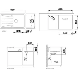 Blanco Sona 5 S anthrazit + Handbetätigung